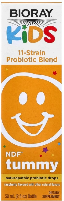 Bioray 키즈 NDF 터미 균주 11종 프로바이오틱 블렌드 라즈베리 60ml 2fl oz, 1개 - 쿠팡