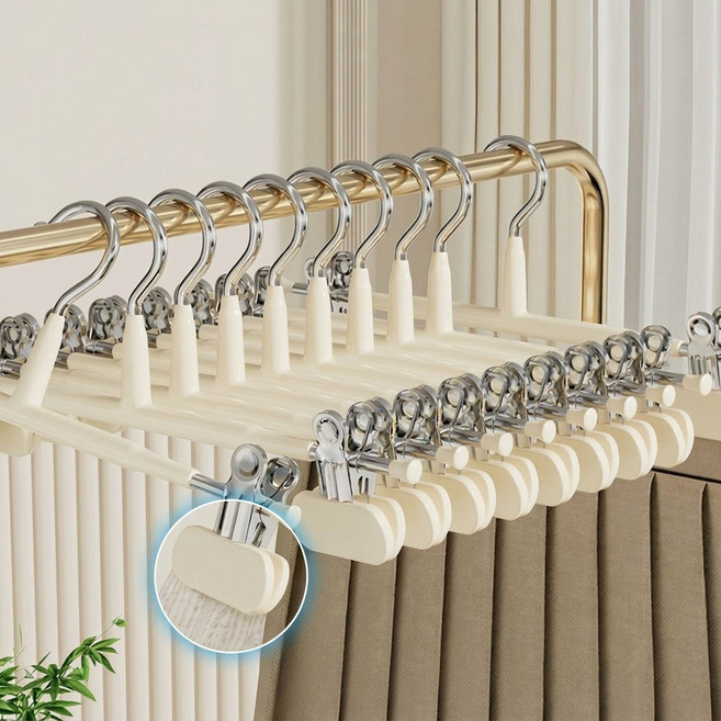 플릿플릿 자국없는 바지걸이 집게, 10개, 크림