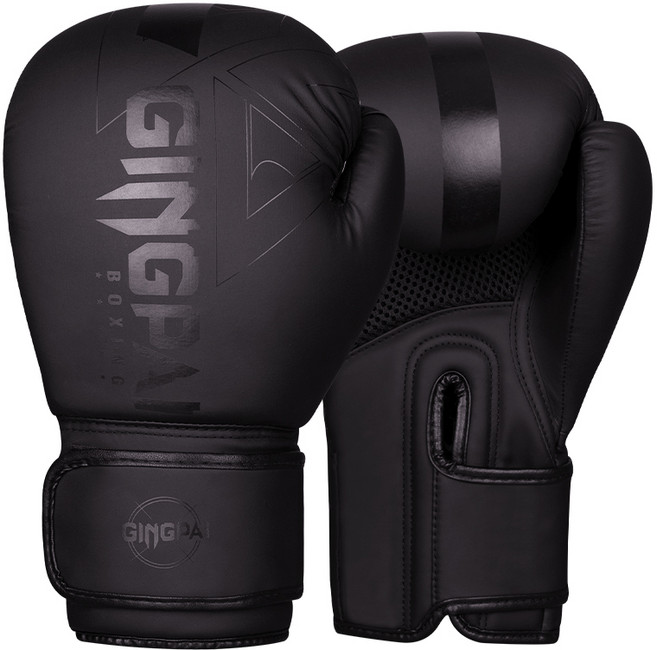 GINGPAI 권투 글러브 타이 트레이닝 글러브 격투 무술 장갑 GXBQT, 1세트, 블랙