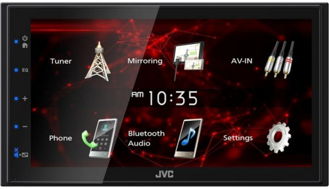 USB 포트가 있는 JVC KW-M180BT 블루투스 자동차 스테레오 수신기 - 6.75인치 터치스크린 디스플레이 AMFM 라디오 MP3 플레이어 더블 DIN 13밴드 EQ, 1개