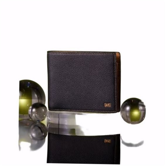 [매장정품] 닥스(백화점) [닥스][선물포장/쇼핑백동봉] 블랙 브라운 컬러 콤비 닥스 DAKS 로고 반지갑 DBWA5F701J