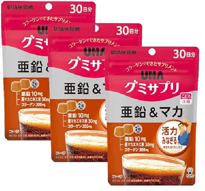 UHA 젤리 아연 마카 콜라맛 30일분 x 3개 총 90일분 구미 사프리, 30회분 - 쿠팡