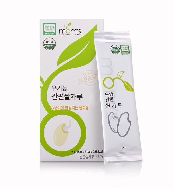 [맘스] 초기 이유식용 쌀미음 야채넣은 유기농 쌀가루, 1개, 75g