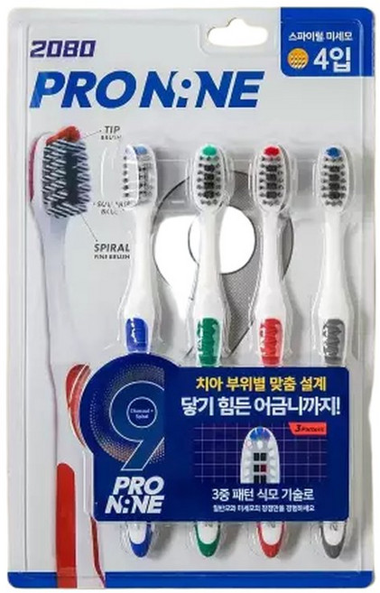 2080 프로나인 칫솔 4입, 1개, 4개입