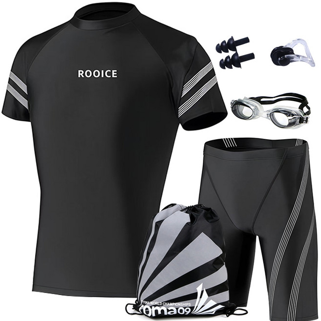ROOICE 남성용 상하의 실내수영복 6종세트 빅사이즈 NAND-11-S
