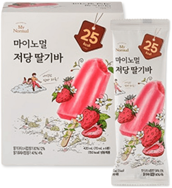 마이노멀 아이스크림 딸기 저당 아이스바 (6개입), 1박스, 70ml