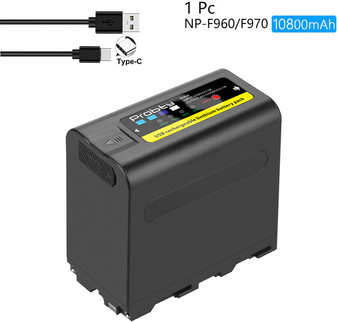 10800mAh USB 출력 NP-F980 NP-F970 NP-F960 배터리 UCB-C 포트 소니호환 PLM-100 CCD-TRV35 MVC-FD91 MC1500C 용, 러시아