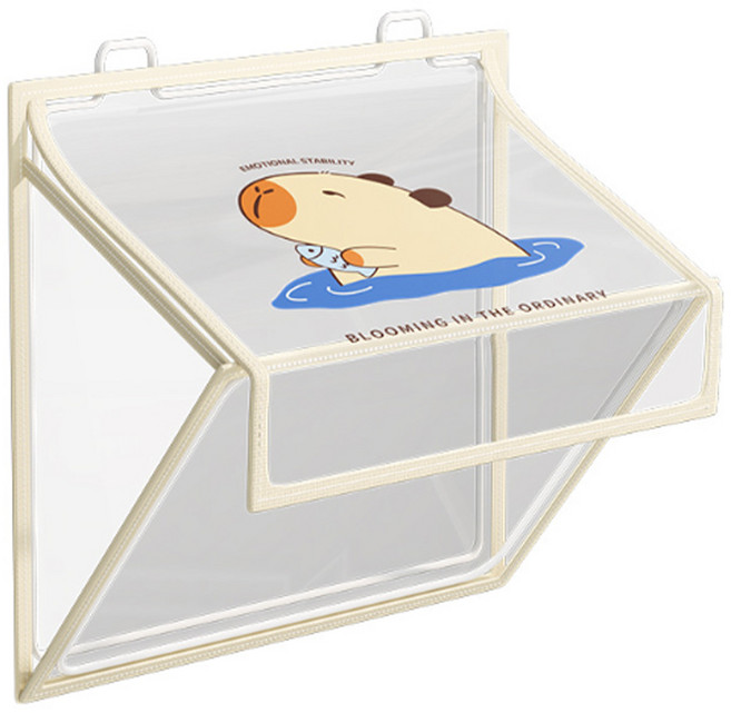 욕실용 복어 방수 벽걸이 수납, 투명색, 1개