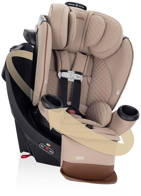 이븐플로 리볼브360 360도 회전으로 컨버터블 카시트 확장 후면 방향 전방 방향 부스터 모드 및 안전한 래치 설치 리비어 그레이, 2 Revolve360 Extend All-in-One, Travertine