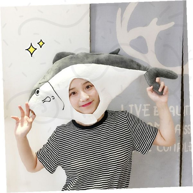 참치 모자 생선 물고기 캐릭터 방어 재미 파티 변장 소품, 1개