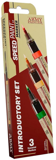The Army Painter Speedpaint 마커 입문 세트 3 x 6ml Speedpaint 2.0 마커 그린 레드 & 옐로우 아크릴 콘트라스트 페인트 마커 미니어