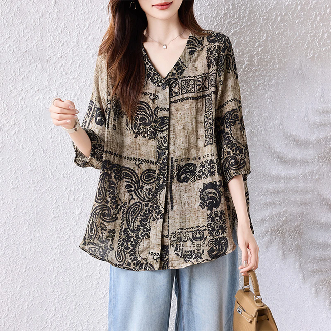 ORZQU 여성 여름 루즈핏 패션 셔츠 캐주얼 빅사이즈 쉬폰블라우스