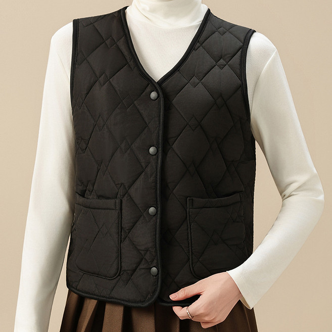 여성 오리털 초 경량 패딩 조끼 겨울코트