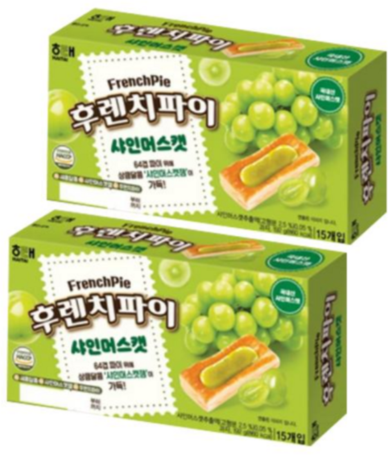 해태 후렌치파이 샤인머스캣, 2개, 192g