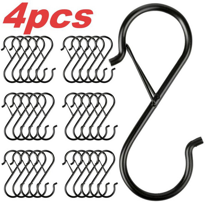 이 있는 대형 S자형 주방용품 24개 가방 식물 강철 걸이용 옷장 냄비, Bla, 4