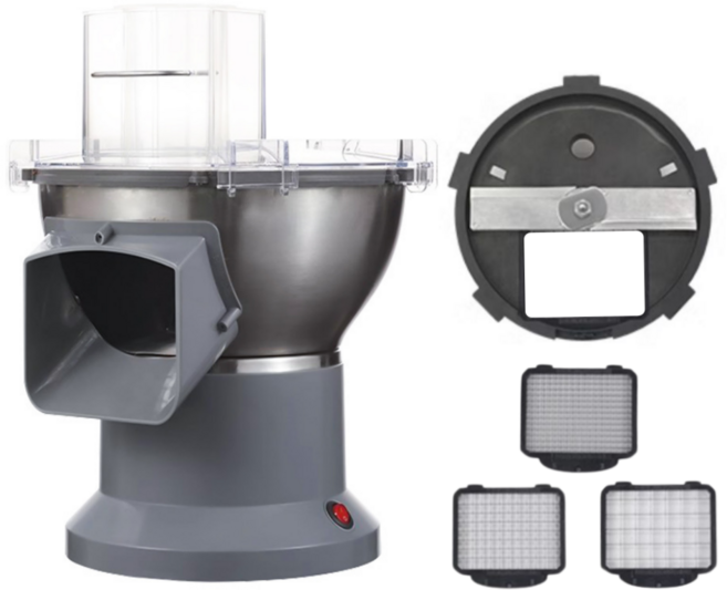 허니앤버니 야채 슬라이서 업소용 양파 다이싱 다지기 채칼 채써는기계 오토 만능 전동 자동, 깍뚝썰기 3종 전용, 1개, Silver