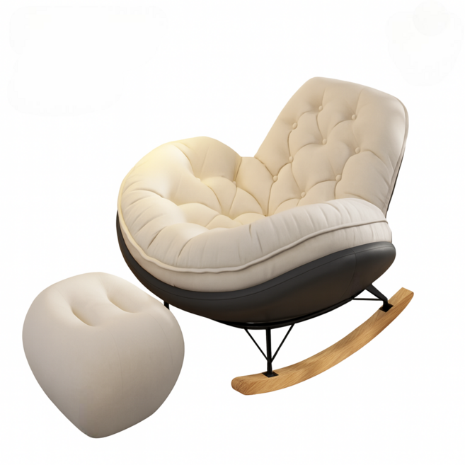 코지무브 편안한 1인용쇼파 패브릭 흔들의자 거실 침실 안락 수유의자 독서쇼파 리클라이너, 1개, 6. 그레이 기본형 + 풋스툴 (발발침대)