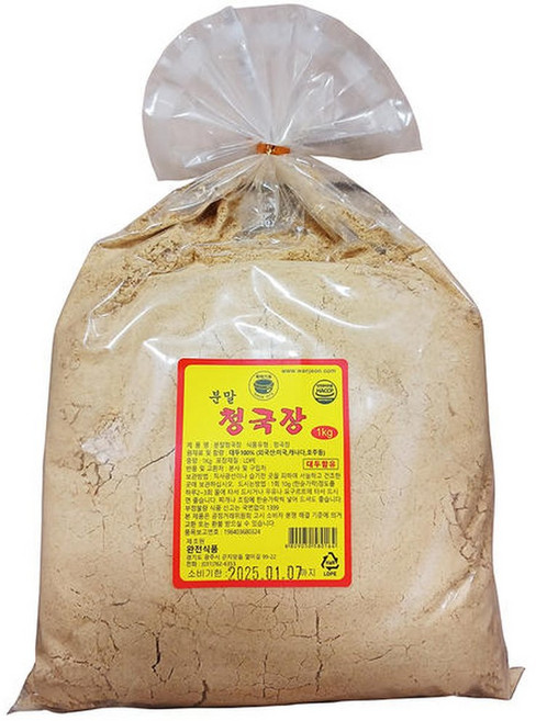 완전식품 완전 뚝배기표 청국장 분말 1Kg 발효식품 이강산닷컴, 1개