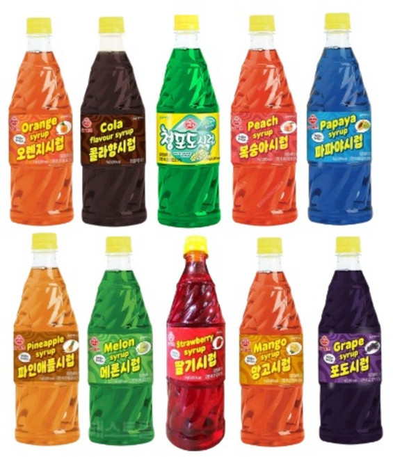 오뚜기시럽 10종세트 슬러시원액 과일향 파파야 콜라, 1세트, 10kg