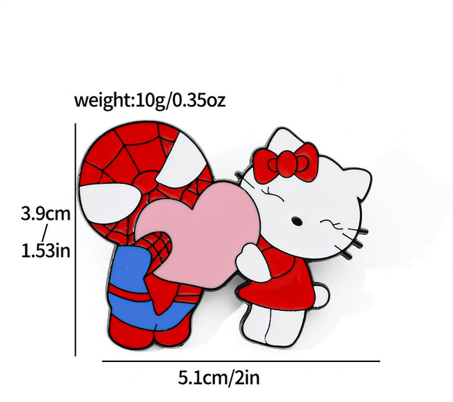 1+1 데드풀 헬로키티 브로치 뱃지 악세사리 굿즈 모음 피규어 선물 데코 장식, XZ2754-8, 1개