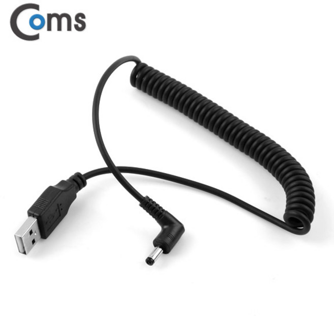 Coms USB 전원 케이블 NA323/스프링/DC 4.0x1.7/꺾임 케이블-전원케이블, 1개