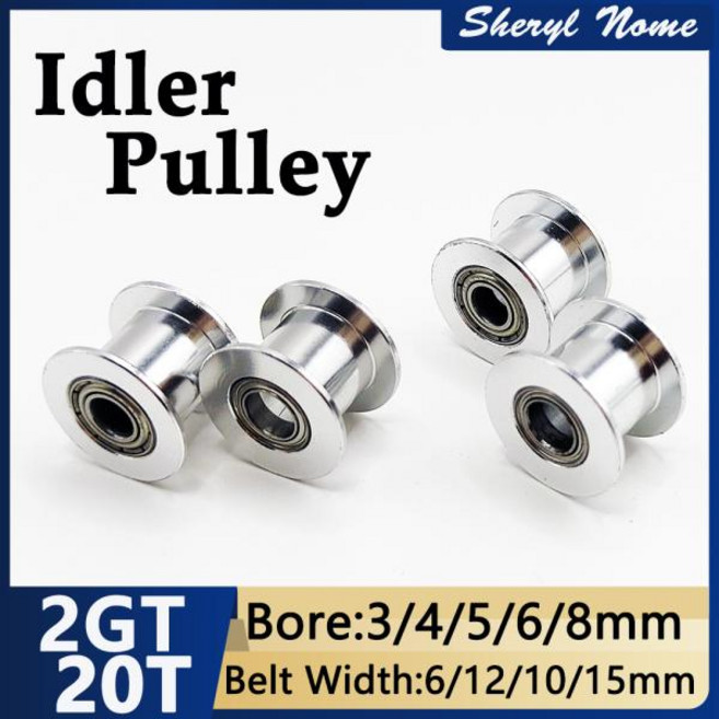 3D 프린터 2GT 동기 풀리 아이들러 GT2 H 타입 20 톱니 벨트 베어링, 5)Widt-6mm, Bore-5mm, with teeth