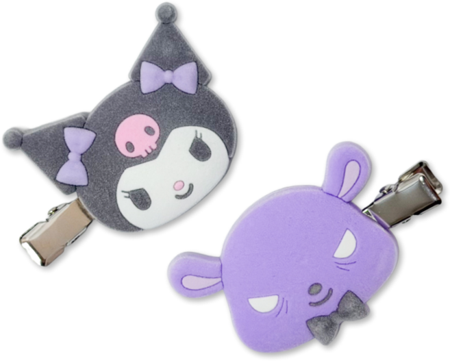 산리오 플로키 앞머리 클립 헤어 핀 2p 세트, 1개, 쿠로미