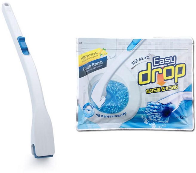 이지드롭 변기크리너 본품+리필 12개입 변기솔 욕실청소 변기청소 화장실청소, 1개