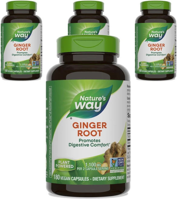 네이쳐스웨이 진저 루트 550mg 비건 캡슐, 180정, 4개 - 쿠팡