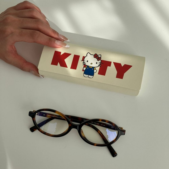 레터링 키티 하드 안경케이스 선글라스 케이스 안경집 파우치