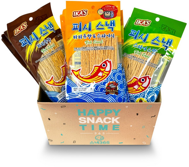 스파이스맛 13g 5개+바비큐향 13g 5개 +피시스낵 바비큐향앤스파이시 13g 5개