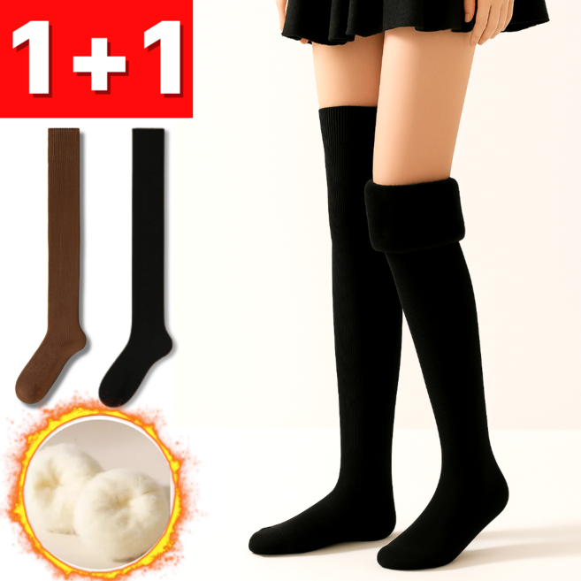 바이브샵 다리가 얇아보이는 기모 오버 니삭스 2P