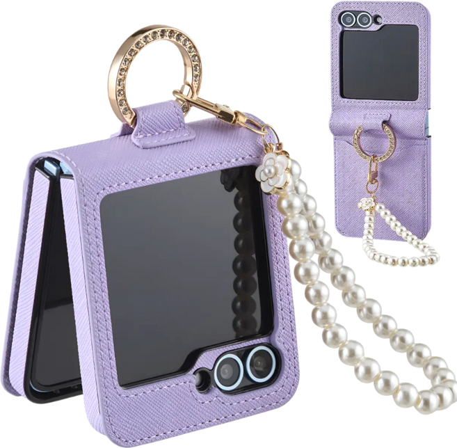 폰디브 명품 카드지갑 진주 스트랩 힌지보호 링 가죽케이스 제트플립 지플립 7 6 5