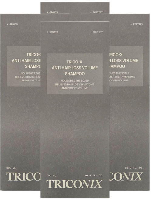 트리코닉스 트리코엑스 블랙 탈모샴푸 펌프형 장시간볼륨지속 건조두피, 4개, 500ml