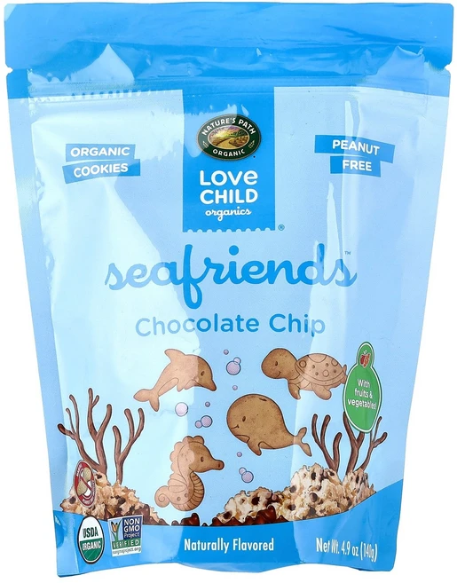 Love Child s Nature's Path Sea Friends™ Chocolate Chip Cookies 4.9 oz 140 g, Love Child s, Nature's Path, S - 쿠팡