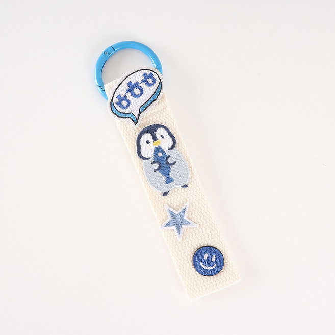 완제품 와펜 스트랩 키링 단체 선물 가방 꾸미기 귀여운 디자인 왕고리, 1개, 북극 크림