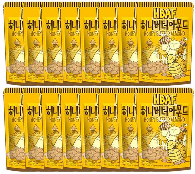 HBAF 바프 허니버터아몬드, 40g, 16개