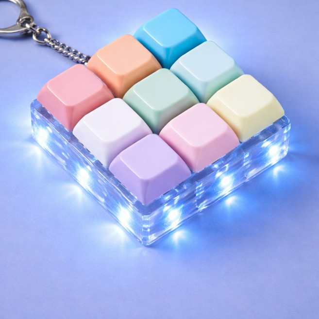 LED 키캡키링 9구 클릭커 클리커 키보드키링 열쇠고리