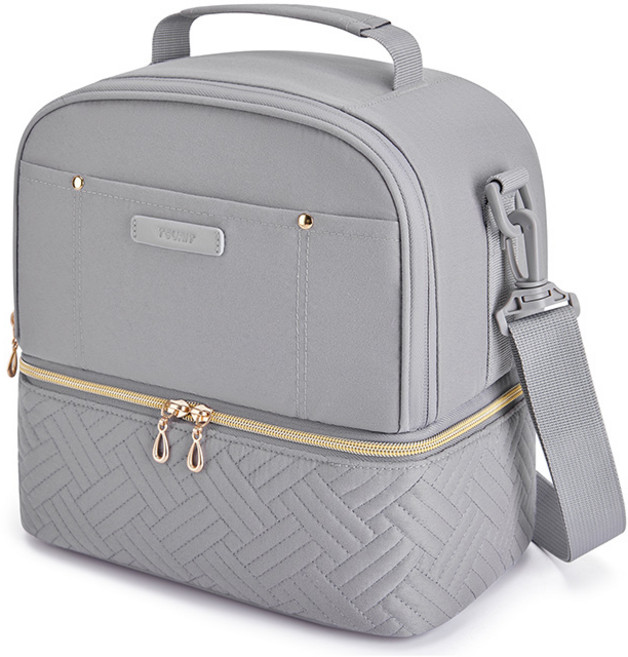 TOURIT 2단 보온보냉 도시락가방백 방수 쿨러백, 008그레이, 1개