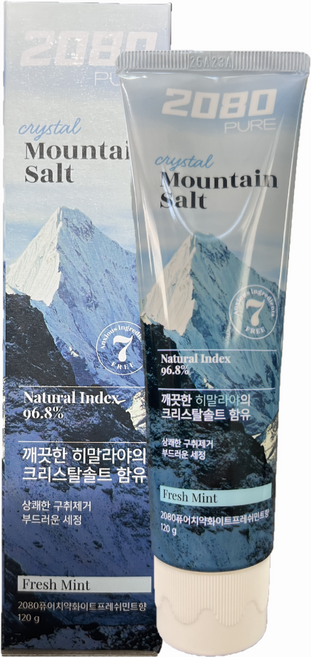 2080 퓨어 크리스탈 마운틴솔트 치약, 120g, 6개