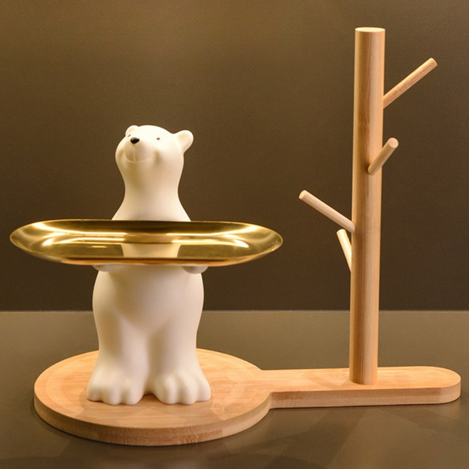 라워스 귀여운 곰돌이 차키 악세사리 트레이, 서있는 북극곰+걸이