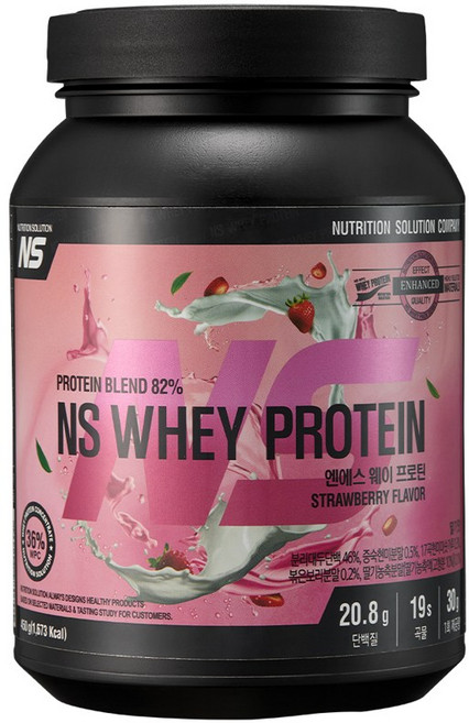 NS 웨이 프로틴 딸기맛 450g 동물성 식물성 복합 단백질 보충제, 1개