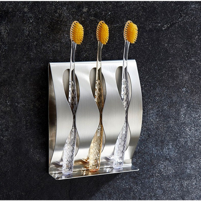 메이빈 스테인리스 칫솔걸이 물때 곰팡이 방지 무타공 홀더, 스텐 칫솔걸이