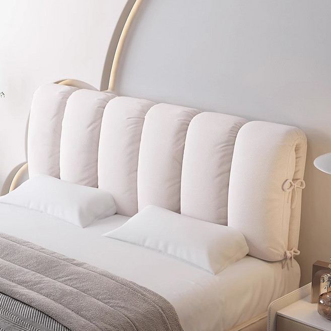 床頭軟包靠墊，防撞可拆洗，布藝床頭軟靠枕, 經典黑【薯條芬蘭絨】,160*50*5cm