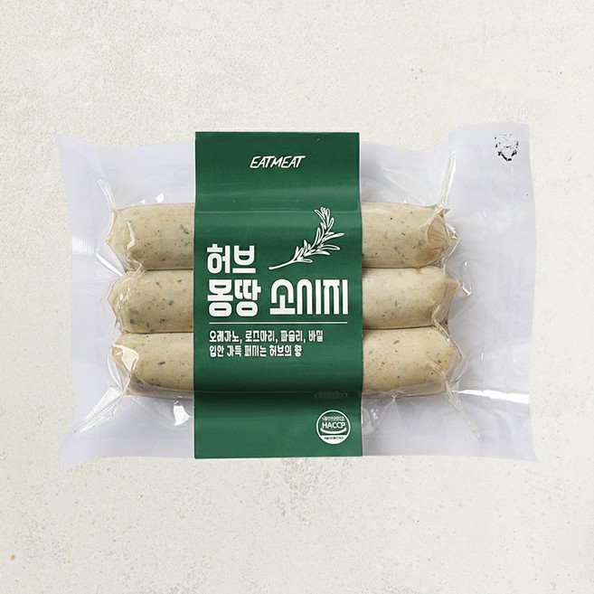 잇밋 허브 몽땅 소시지 수제소시지 아질산나트륨 전분 보존료 무첨가, 1개, 190g