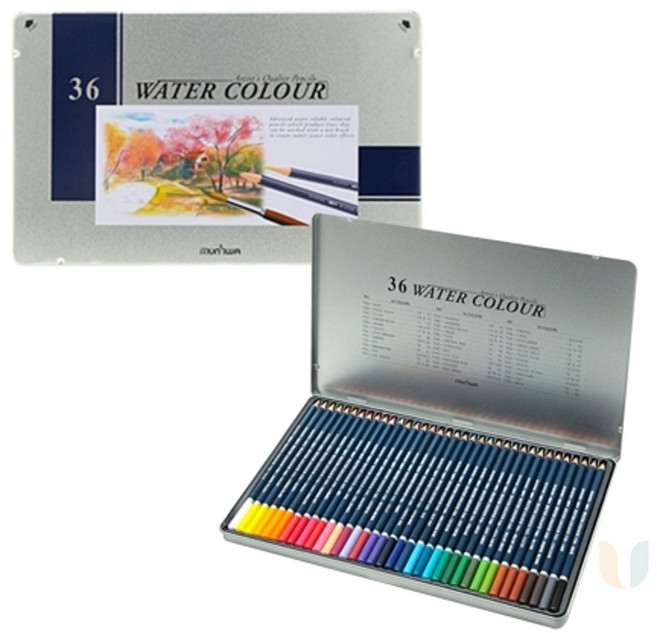문화연필 문화)넥스프로 수채색연필(36색/틴케이스), 단품, 단품