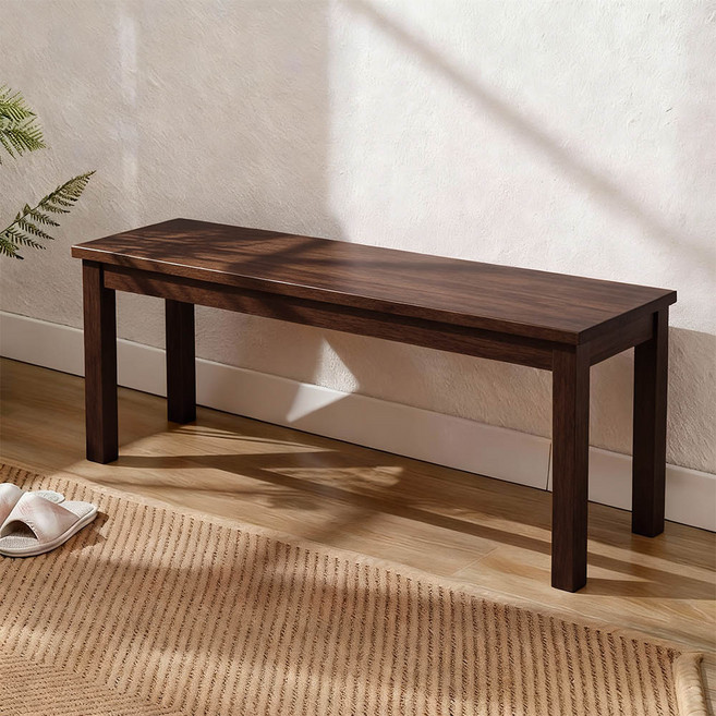 [리비니아] 케빈 2인 러버우드 원목 벤치 식탁의자, 월넛