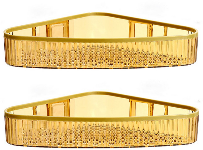 다목적벽걸이형욕실 수납랙 공간 절약형무타공 선반 주방욕실세면용품보관용, 1개, 황색삼각+황색삼각