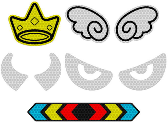 올굿카 야광 안전 반사 스티커 5종 세트, 5개, 멀티