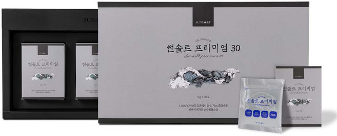 썬솔트 프리미엄 국내산 명품 용융 소금 순도 99.9% 3g 30포 건강한 용융소금 미FDA 검증 간수중금속제로 음용용 소금 가는소금, 1개, 90g